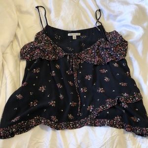 American Eagle black floral tank top
